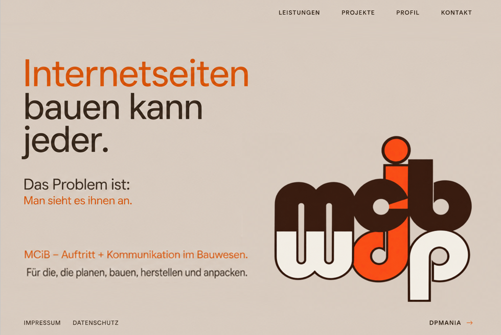 MCiB – Kommunikation im Bauwesen. Konzeption, Redaktion und Gestaltung für Unternehmen rund ums Planen, Bauen und Herstellen.