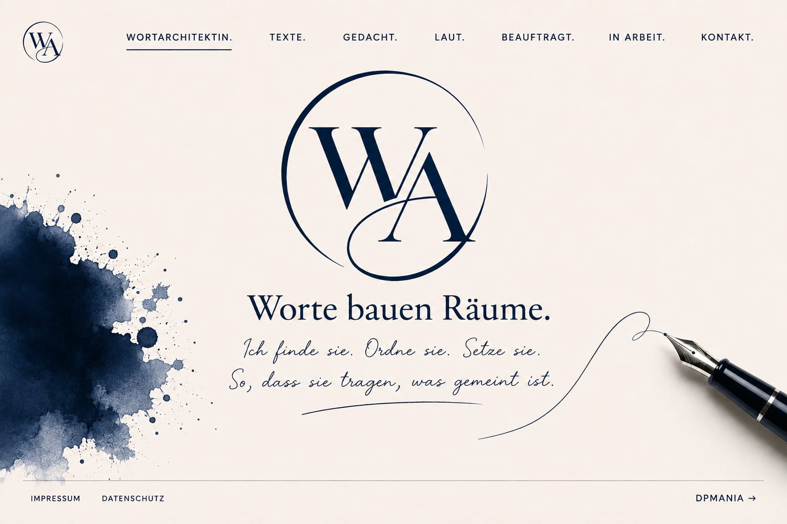 Wortarchitektin – Sprache, Texte und Redaktion von Daniela Patricia Marino in Hamburg.